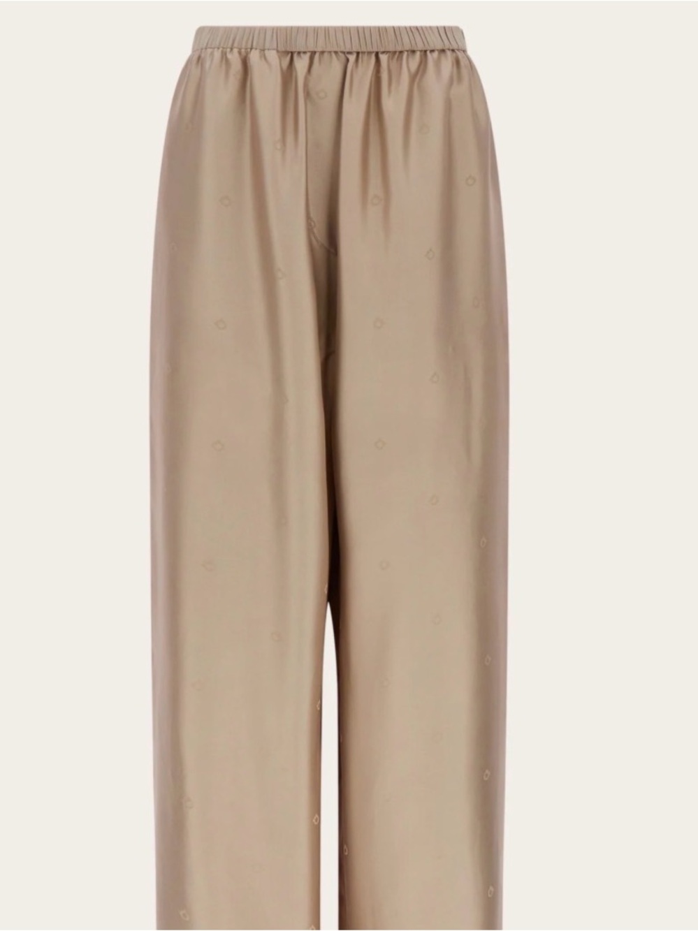 Taupe Wide-Leg Elastic Waist Linen Viscose Pants NWT
